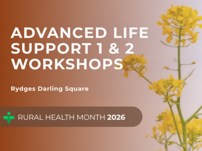 Registrations are now open for Rural Doctors Network’s Advanced Life Support 1 (ALS 1) Workshop on Thursday 26 November ...